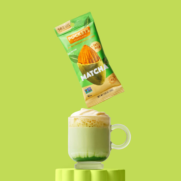 MATCHA SNACK SIZE ALMONDS – Pocket's Chocolates